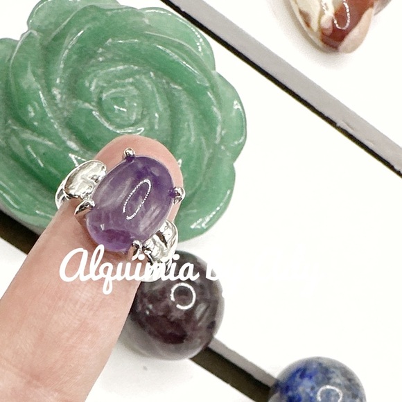 Amethyst silver Victorian gem ring - Picture 1 of 10